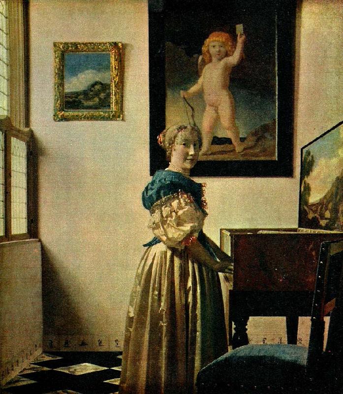 Jan Vermeer damen vid spinetten china oil painting image